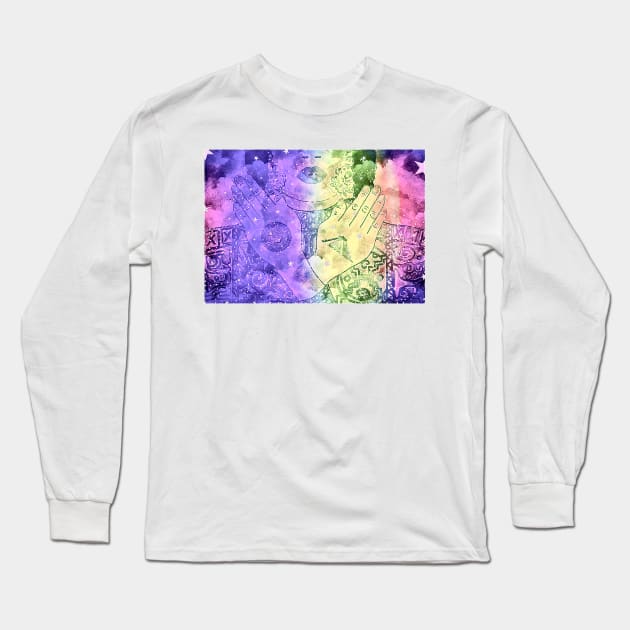 Mayan Galaxy Model No. 1 Long Sleeve T-Shirt by asanaworld